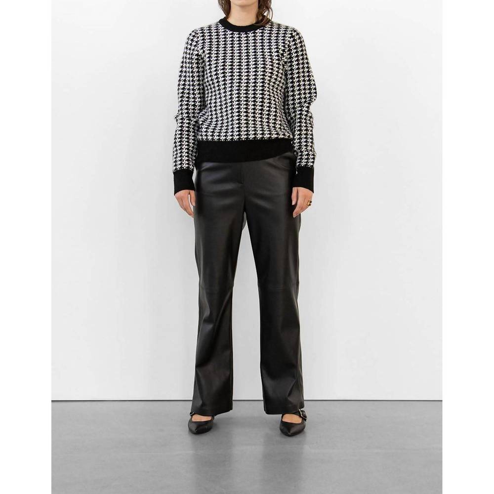 NEW WITHBLACK stella houndstooth pullover in black/white